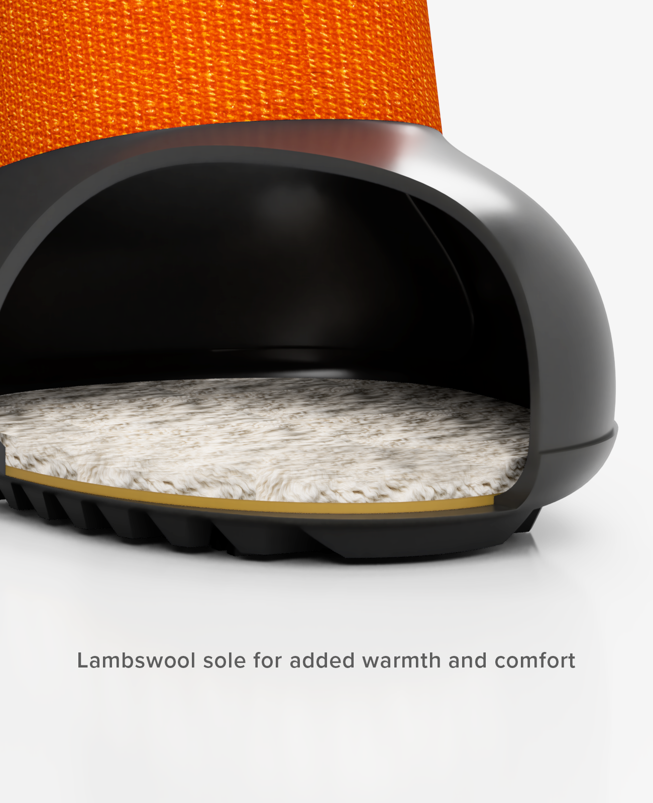Custom protective dog shoe with lambswool insole