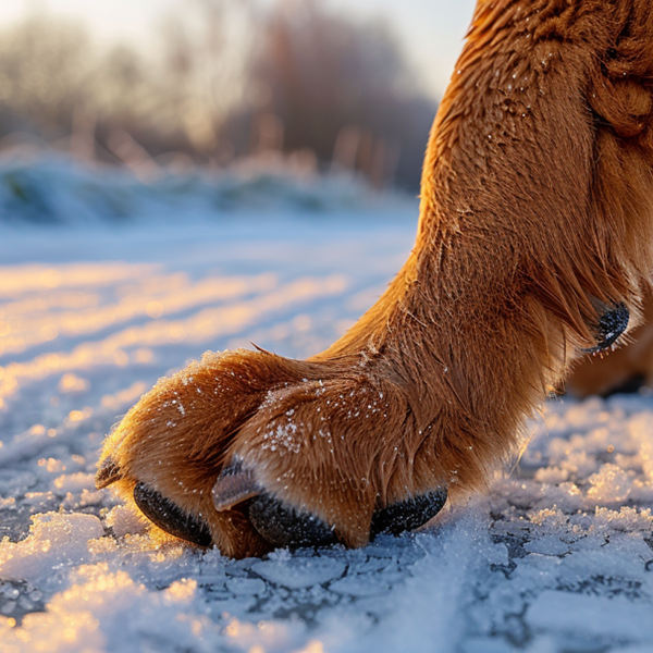 Dogs need paw protection in winter