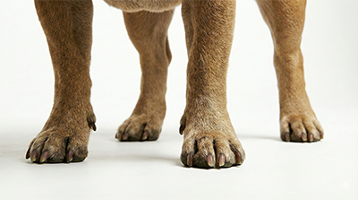 French bulldogs paws study for custom dog shoes