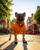 Bark & Sole custom dog shoes on a french bulldog