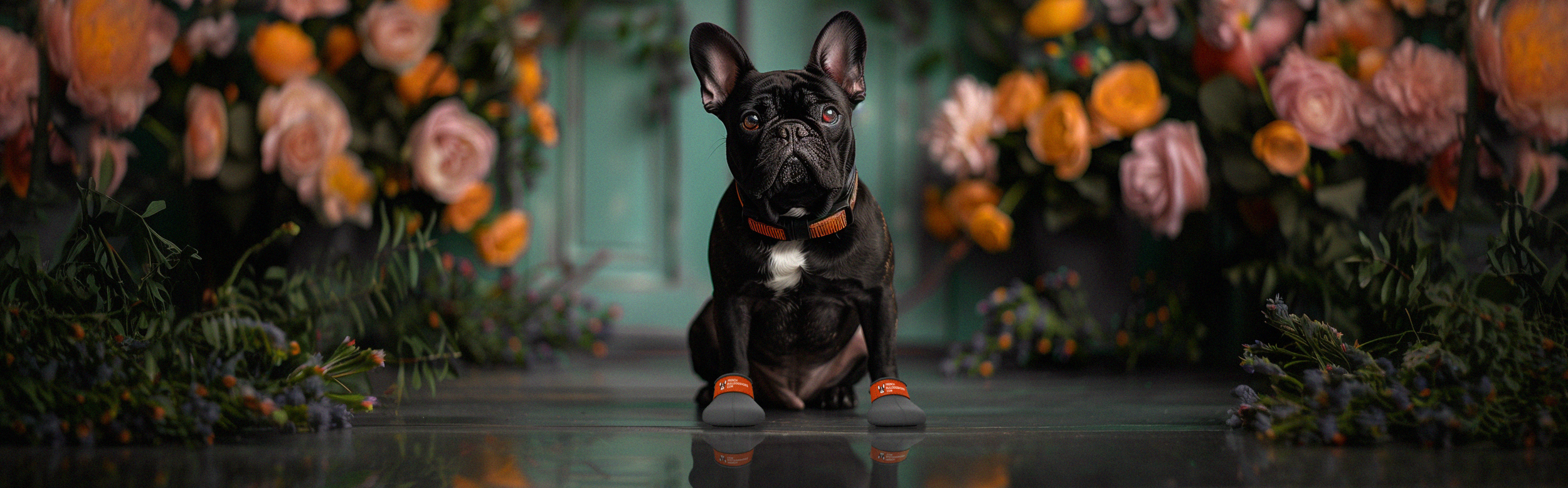 Custom made french bulldog shoes. Dog shoes for hot weather. Dog shoes that stay on and protect paws the best. French bulldog shoes protect all dogs' paws from weather or medical conditions like walking difficulties, wounds, or dragging feet, knuckling.