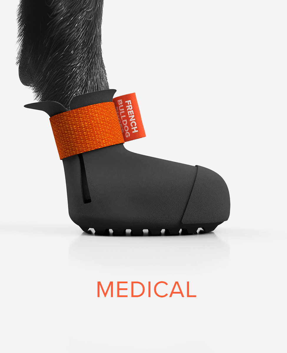 Custom medical dog shoe side view
