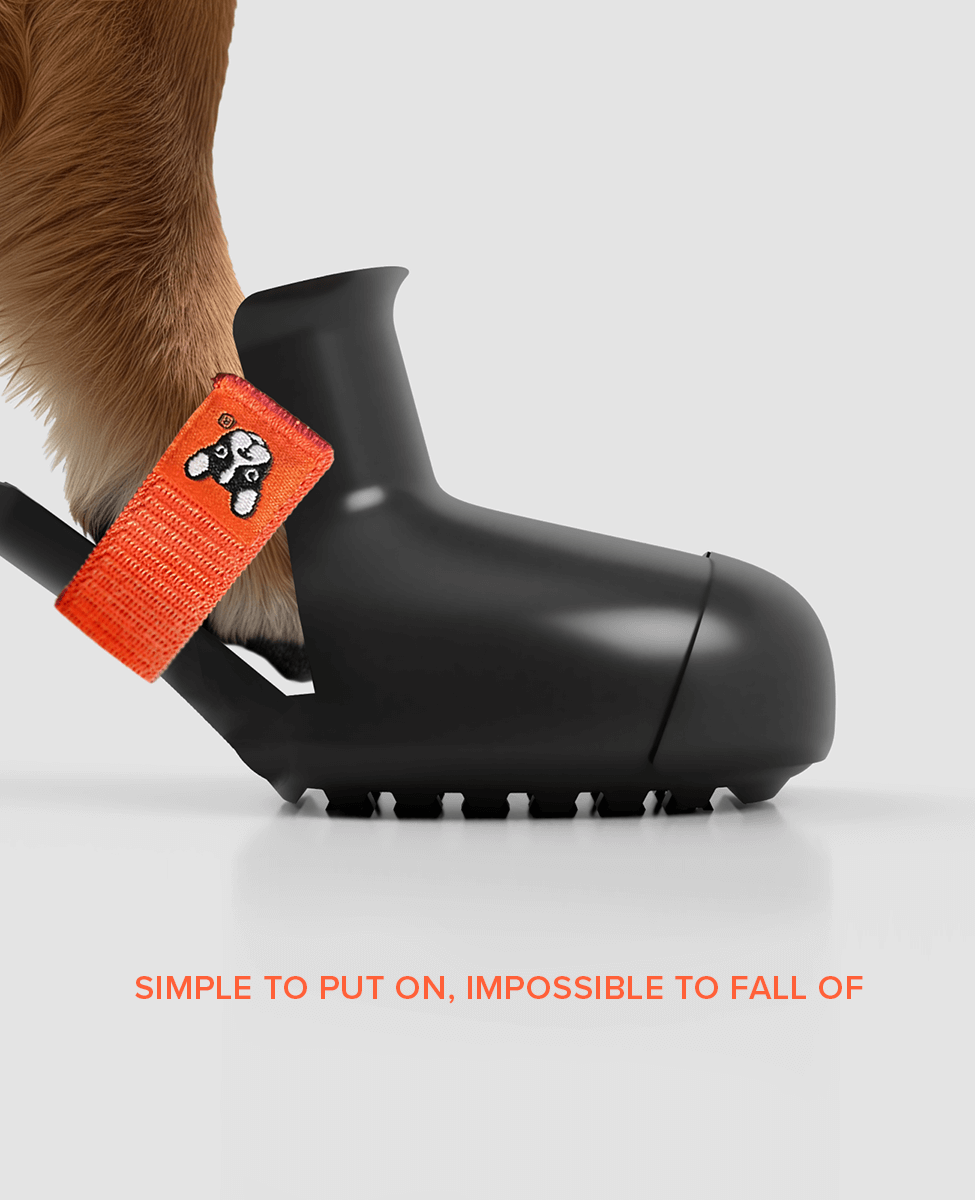 Paw rmor custom dog shoe is easy to put on