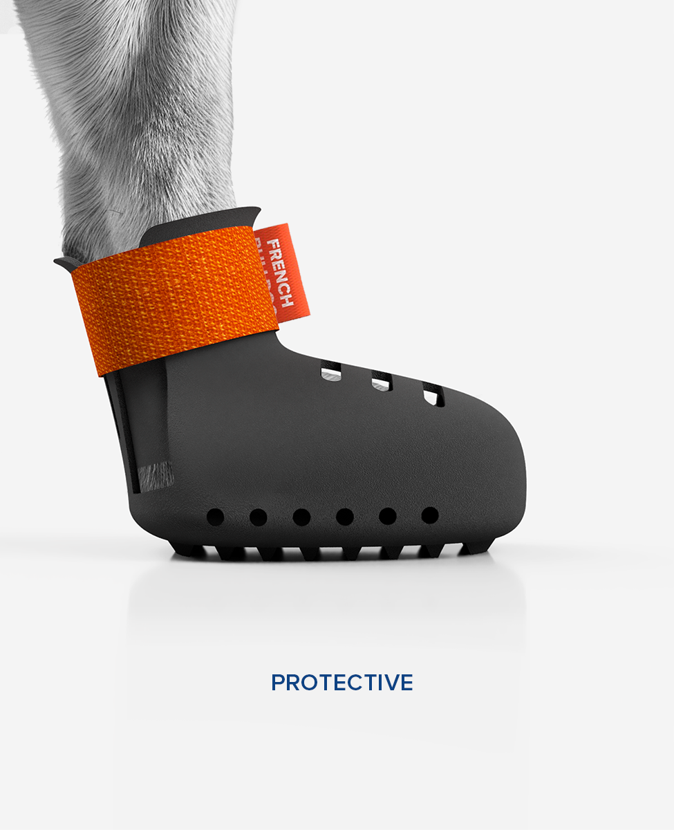 Protective BARK & SOLE summer custom dog shoe from side