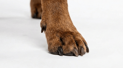 Staffy front paw analysis for custom dog shoes